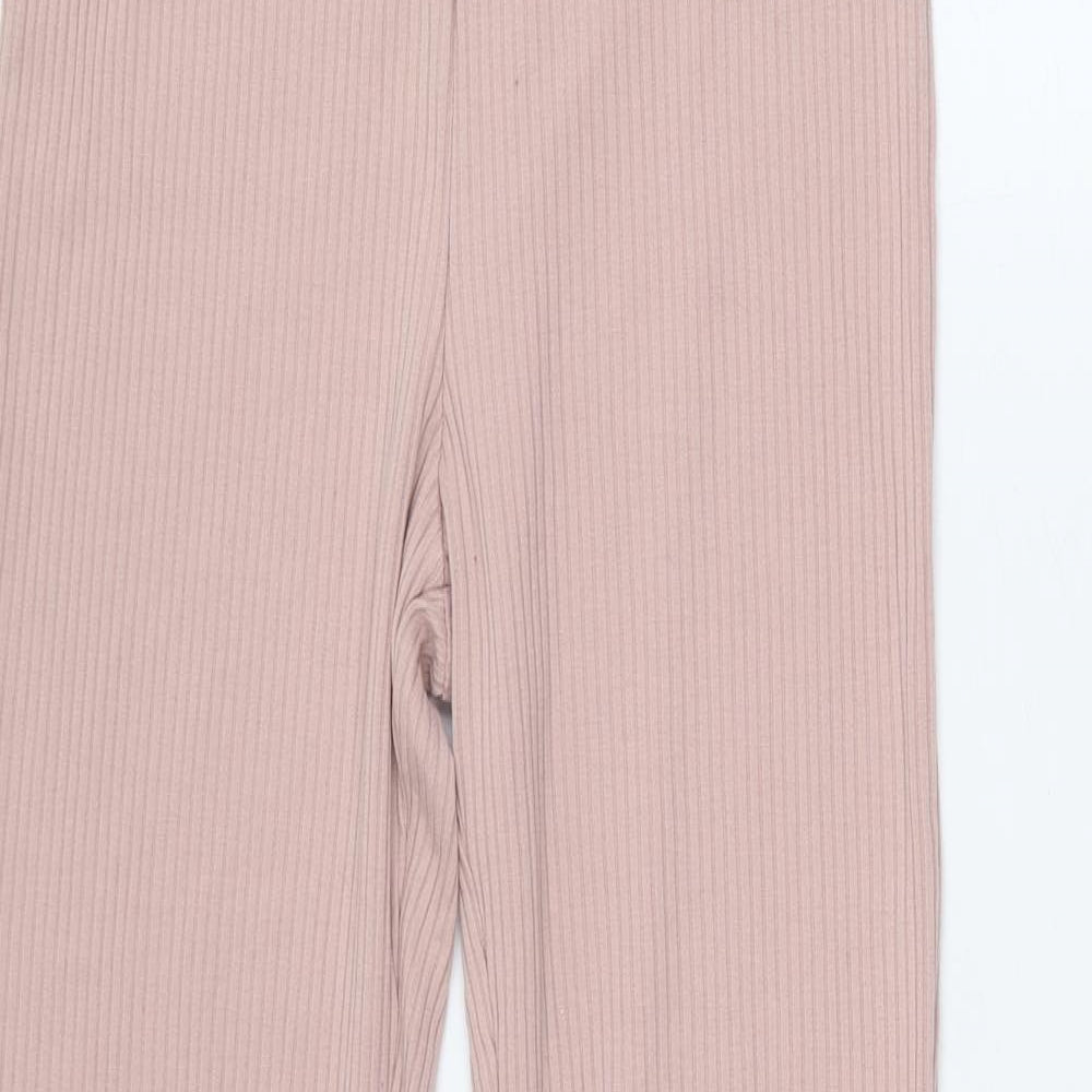 ASOS Womens Pink Viscose Trousers Size 10 L30 in Regular - Flared Leggings