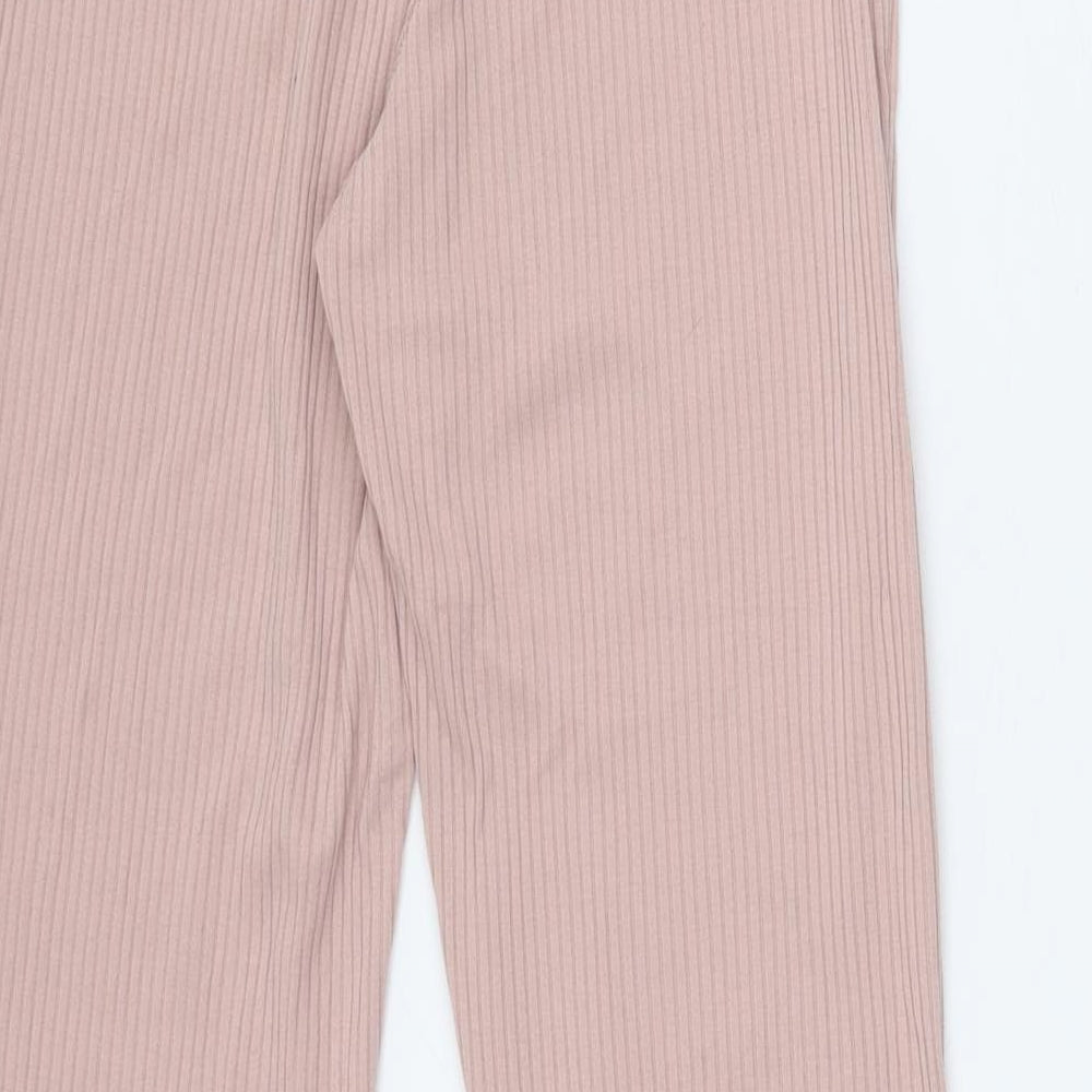 ASOS Womens Pink Viscose Trousers Size 10 L30 in Regular - Flared Leggings