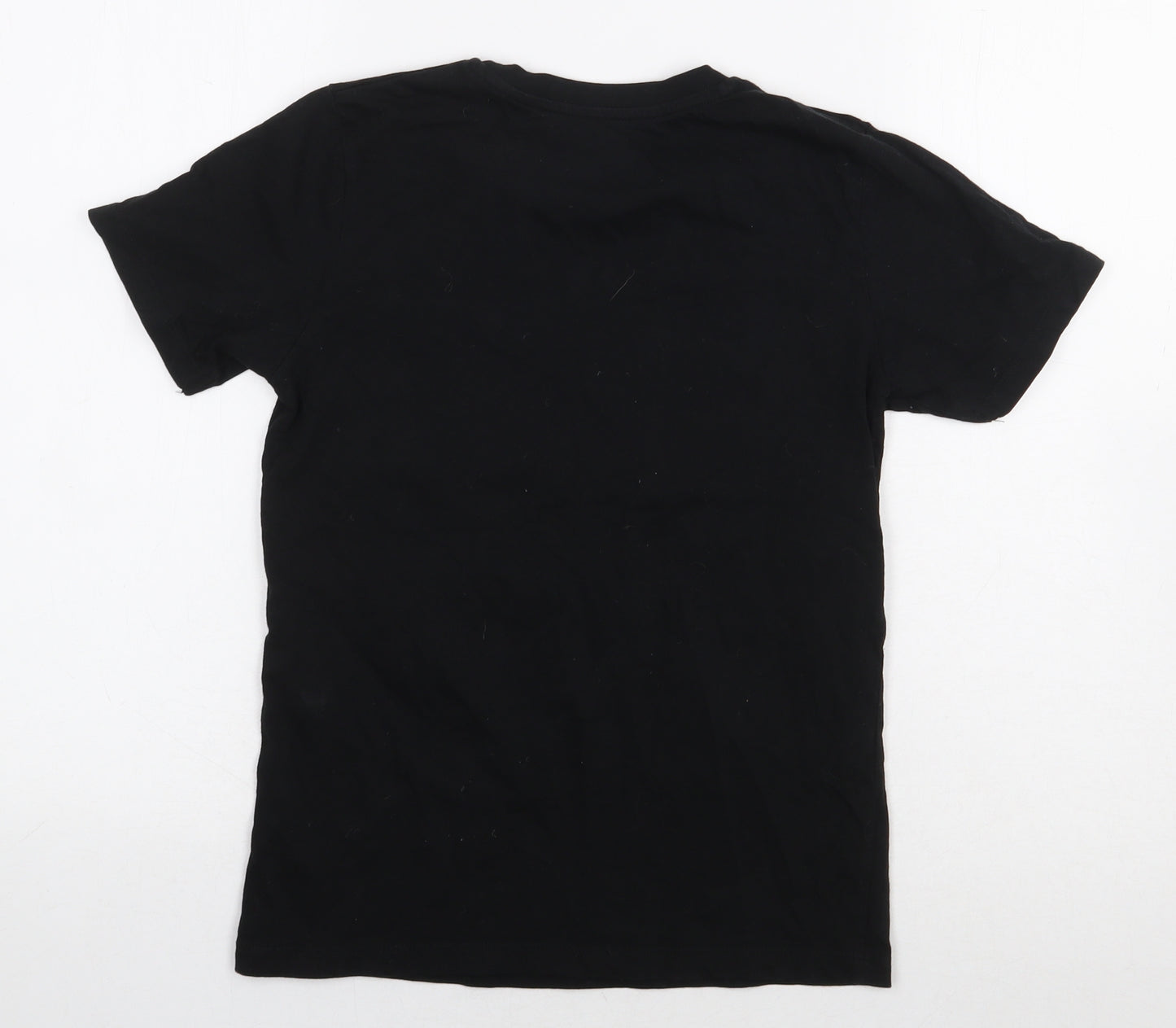 Stanley / Stella Boys Black 100% Cotton Basic T-Shirt Size 9-10 Years Round Neck Pullover