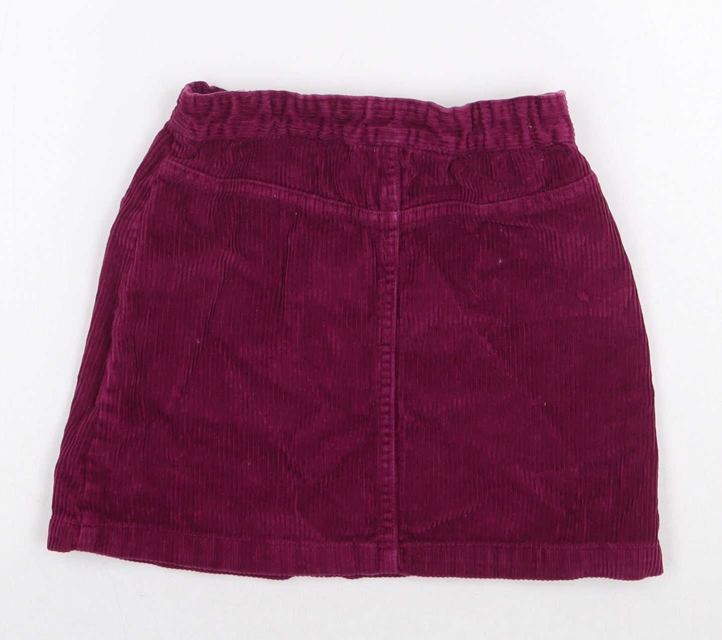 John Lewis Girls Purple 100% Cotton Mini Skirt Size 6 Years Regular Button