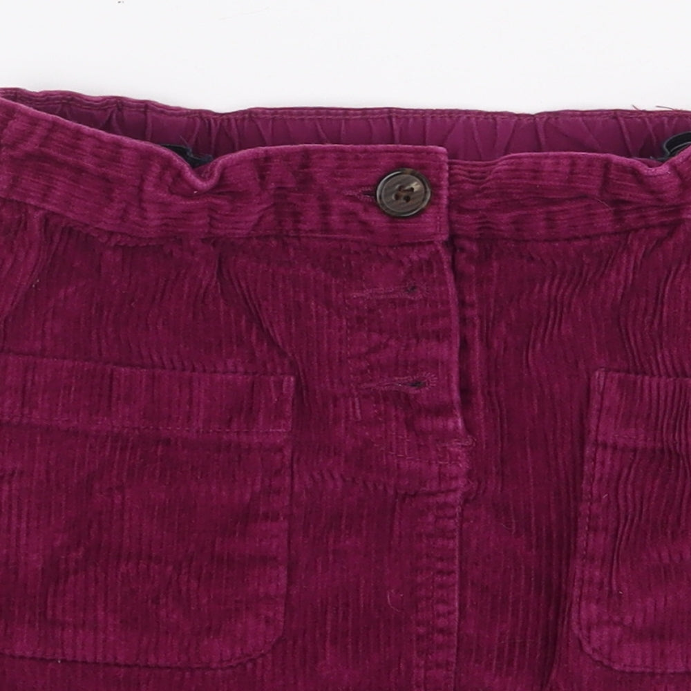 John Lewis Girls Purple 100% Cotton Mini Skirt Size 6 Years Regular Button