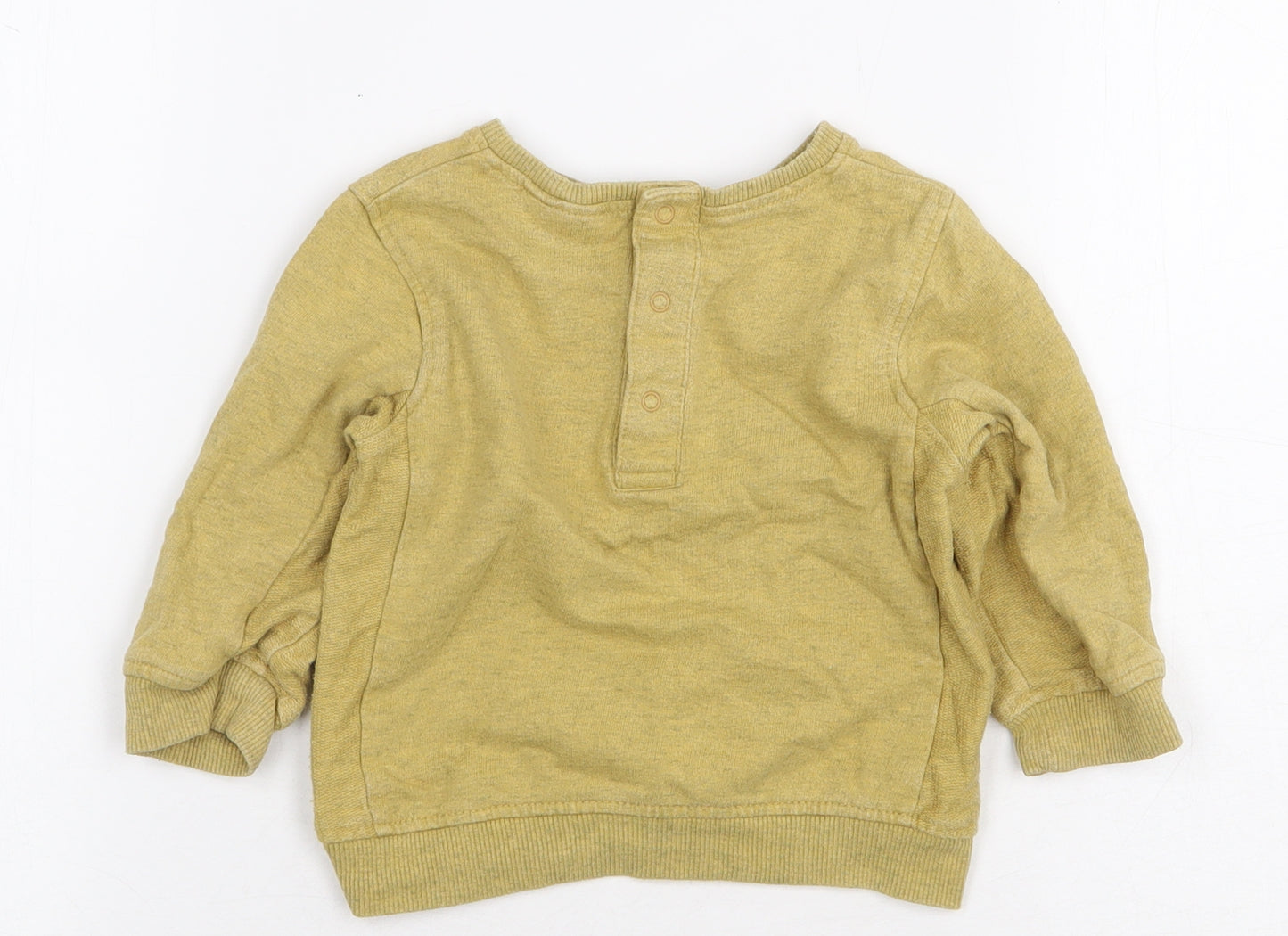 NEXT Baby Yellow 100% Cotton Henley Jumper Size 6-9 Months Pullover - #Dreamer