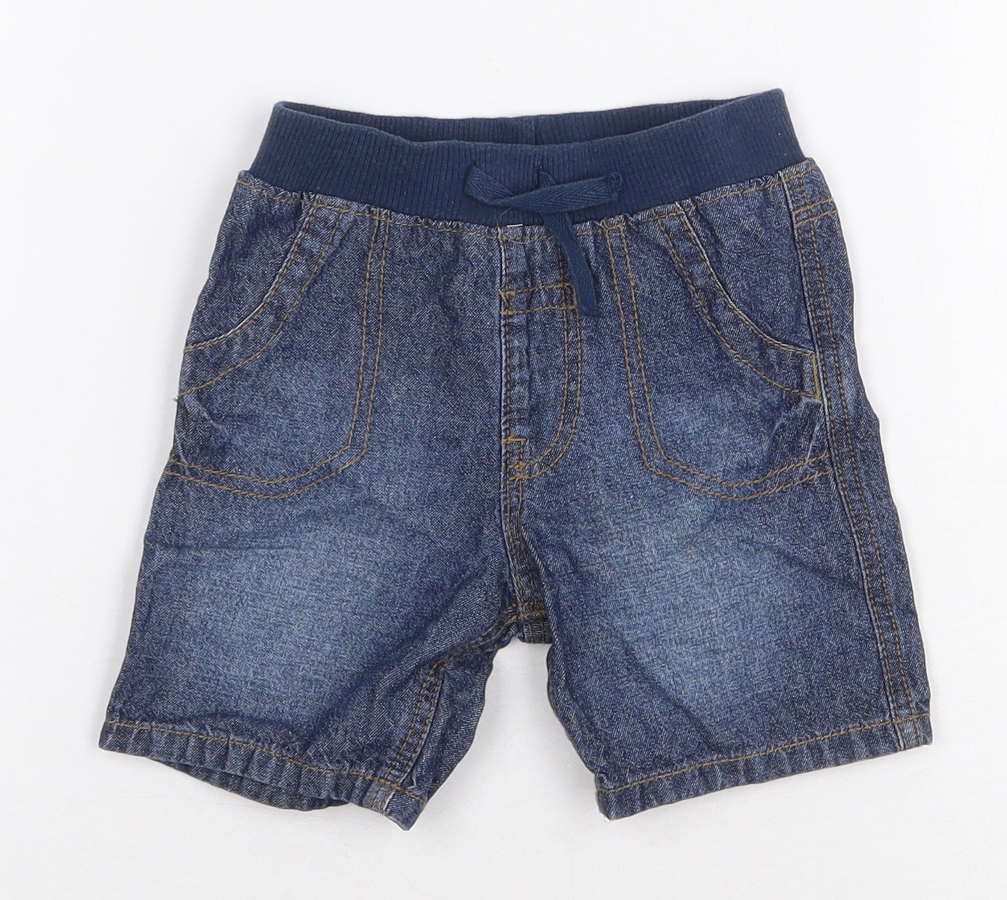 George Baby Blue 100% Cotton Cargo Jeans Size 6-9 Months Tie