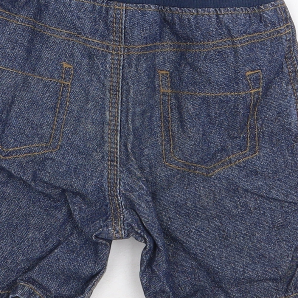 George Baby Blue 100% Cotton Cargo Jeans Size 6-9 Months Tie