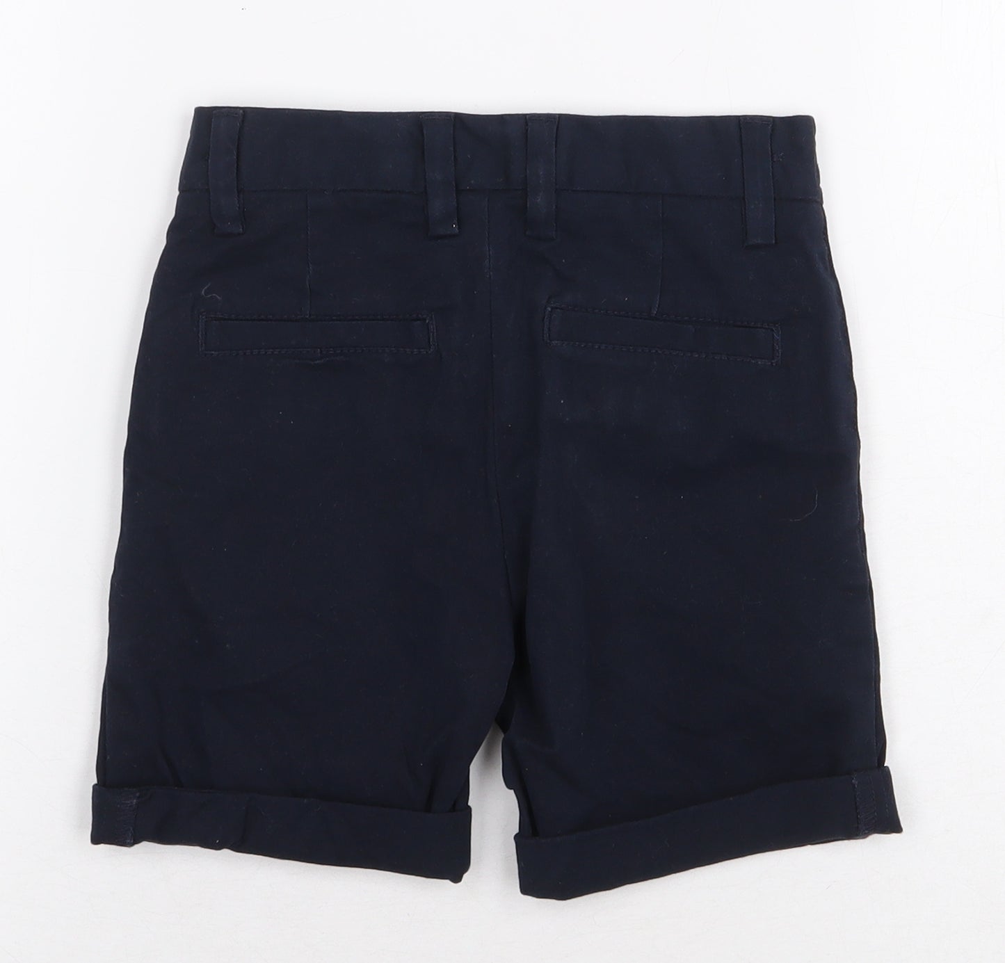 NEXT Boys Blue Cotton Chino Shorts Size 6 Years Regular Zip