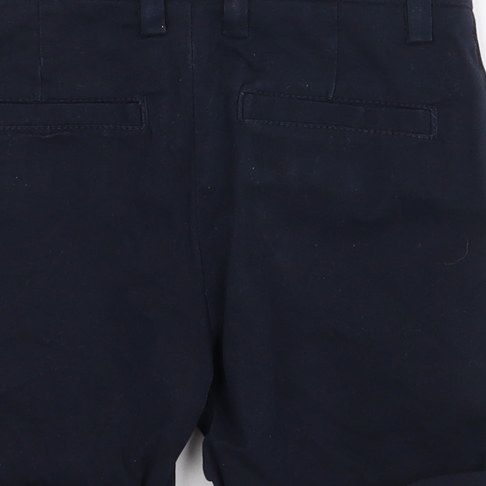NEXT Boys Blue Cotton Chino Shorts Size 6 Years Regular Zip