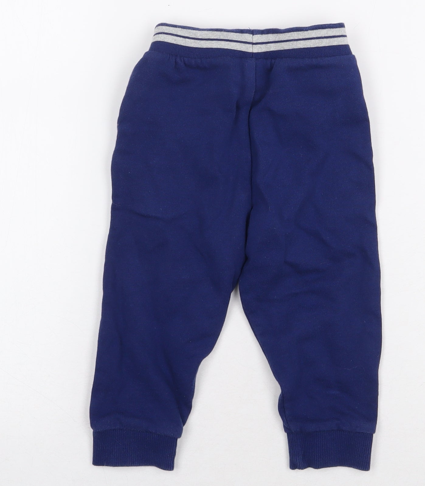 Mini Club Boys Blue Cotton Jogger Trousers Size 12-18 Months Drawstring