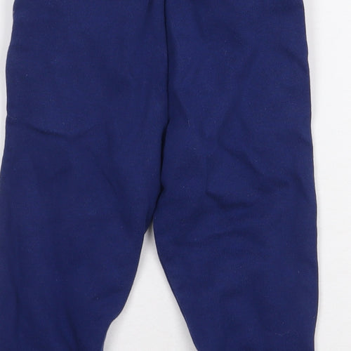 Mini Club Boys Blue Cotton Jogger Trousers Size 12-18 Months Drawstring