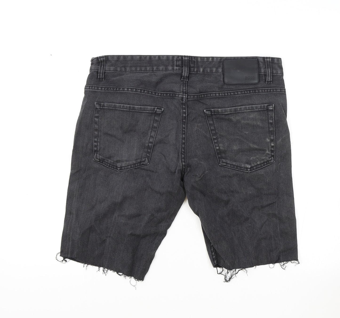 HUGO BOSS Mens Black Polyester Bermuda Shorts Size 34 in Regular Zip