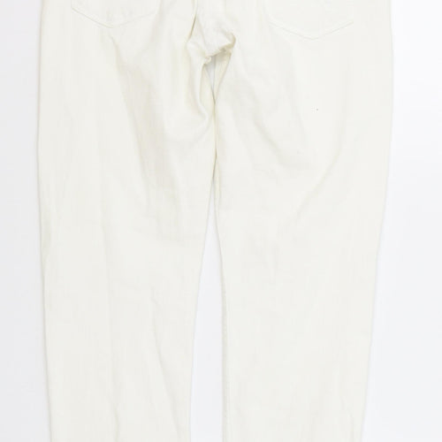 NEXT Womens White Cotton Skinny Jeans Size 8 L30 in Regular Zip