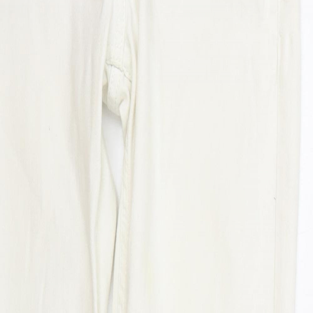 NEXT Womens White Cotton Skinny Jeans Size 8 L30 in Regular Zip