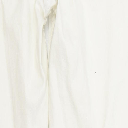 NEXT Womens White Cotton Skinny Jeans Size 8 L30 in Regular Zip