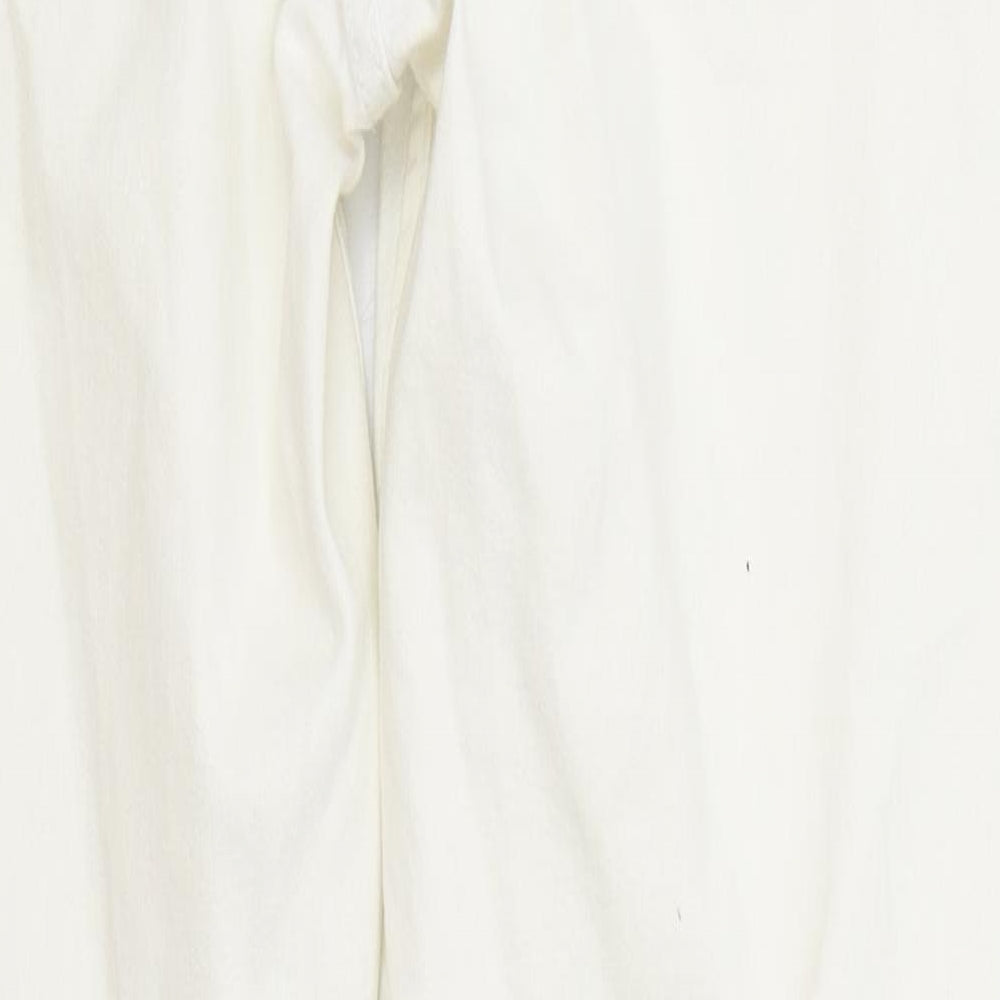 NEXT Womens White Cotton Skinny Jeans Size 8 L30 in Regular Zip