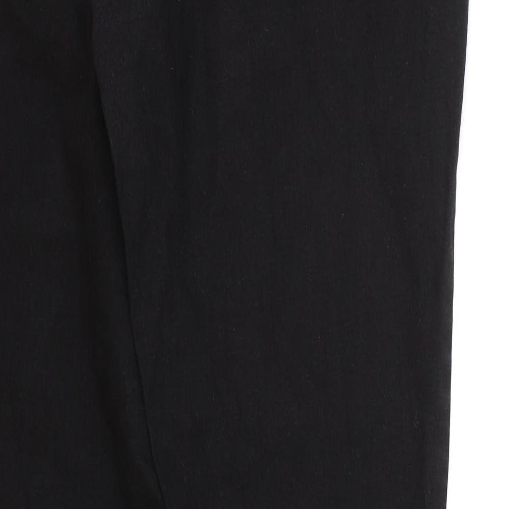 Dorothy Perkins Womens Black Cotton Straight Jeans Size 14 L32 in Regular Zip