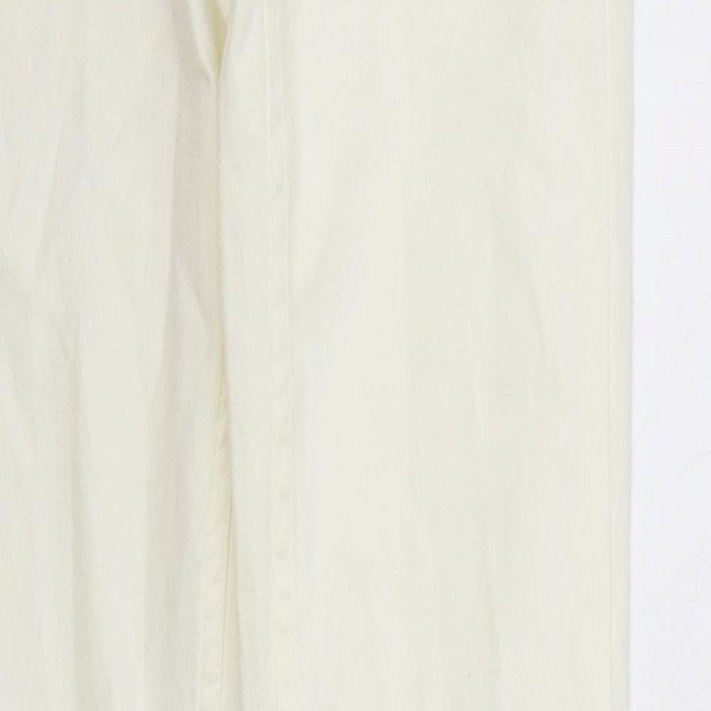 H&M Womens White Cotton Skinny Jeans Size 6 L29 in Regular Zip