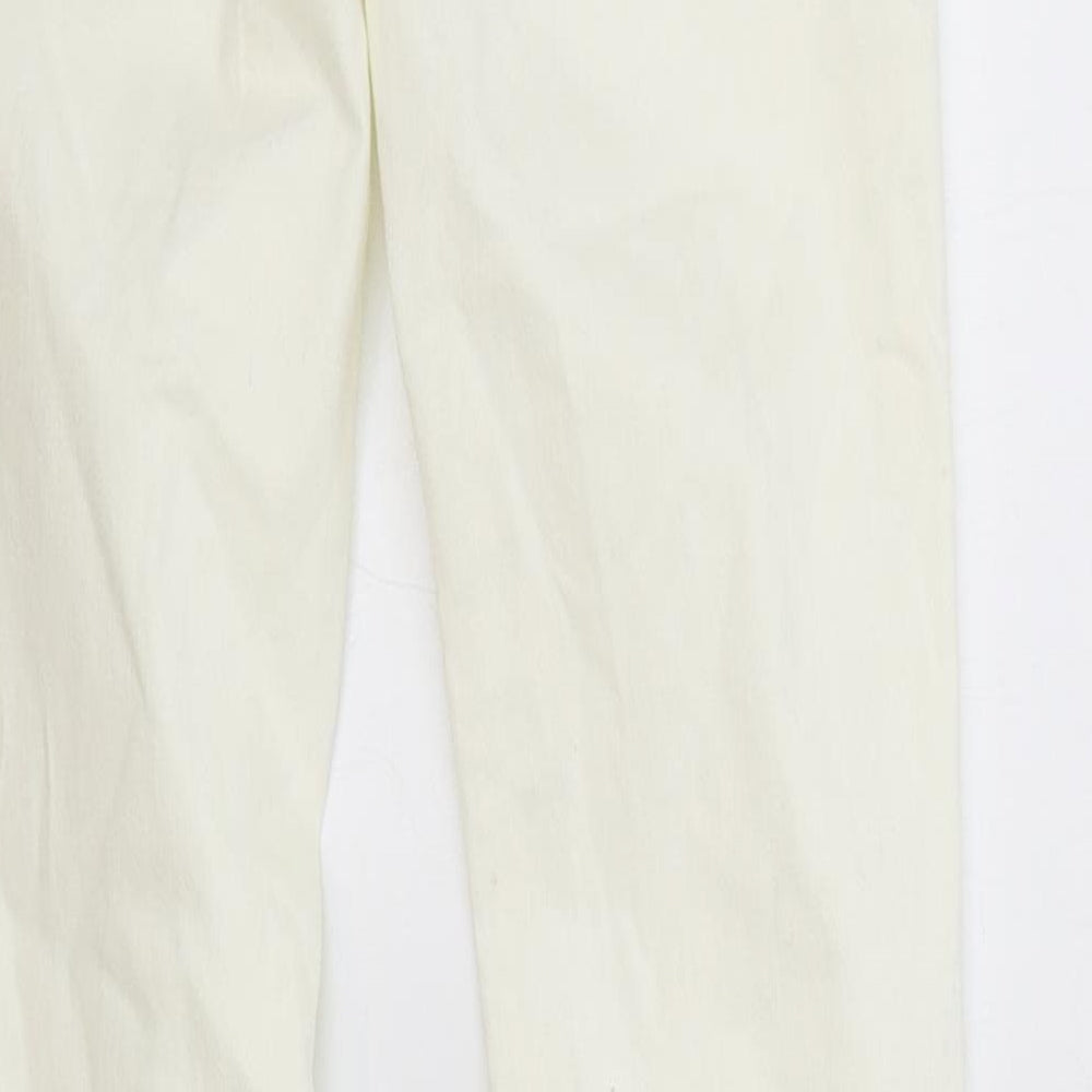 H&M Womens White Cotton Skinny Jeans Size 6 L29 in Regular Zip