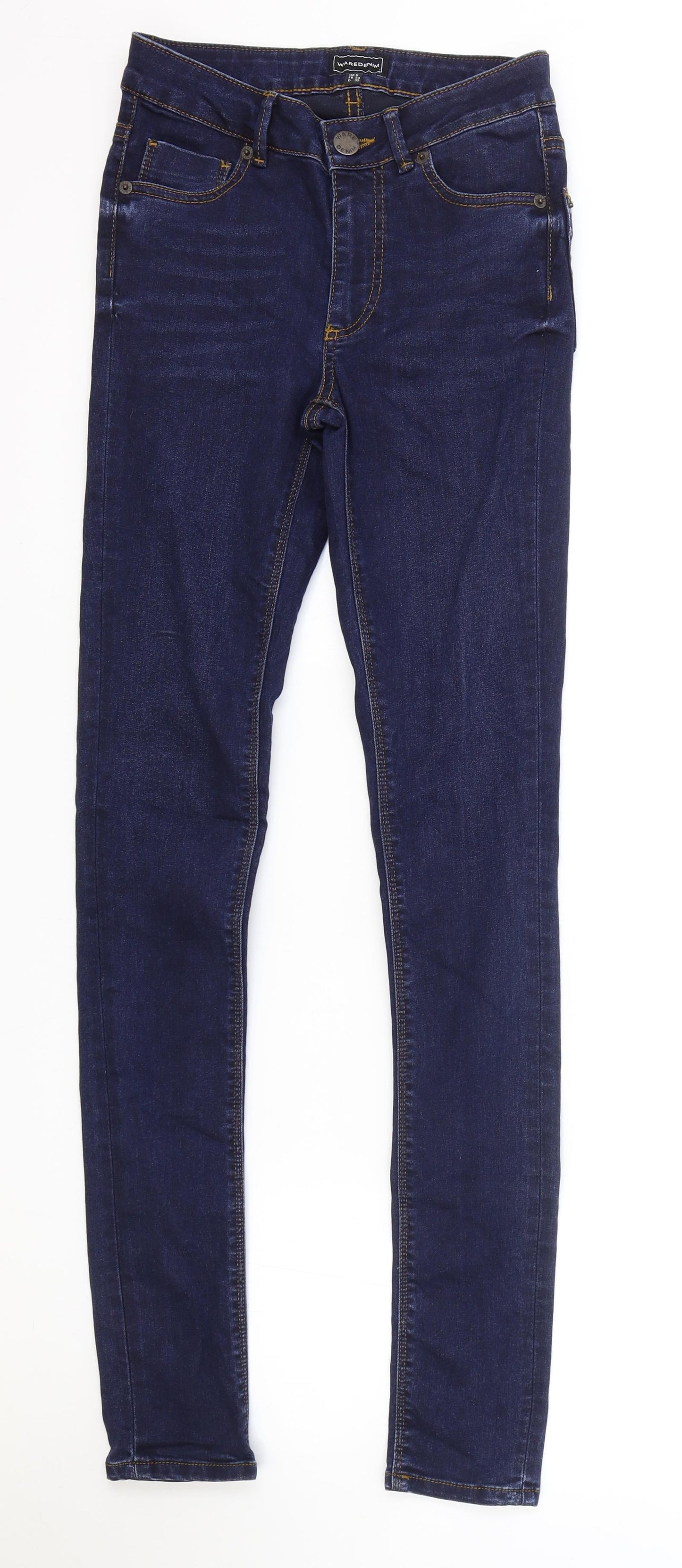 Waredenim Womens Blue Cotton Skinny Jeans Size 6 L31 in Regular Zip