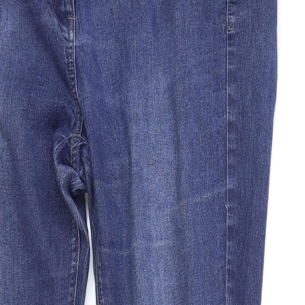 Papaya Womens Blue Cotton Straight Jeans Size 16 L27 in Regular Zip