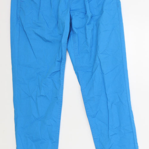 Limited Collection Womens Blue Cotton Capri Trousers Size 8 L29 in Regular Zip