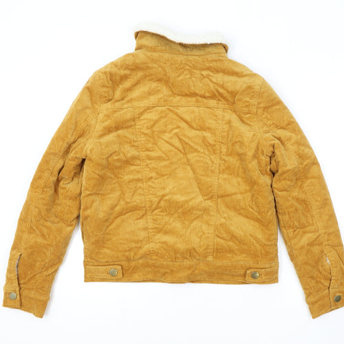 FOREVER 21 Womens Yellow Jacket Coat Size M Button