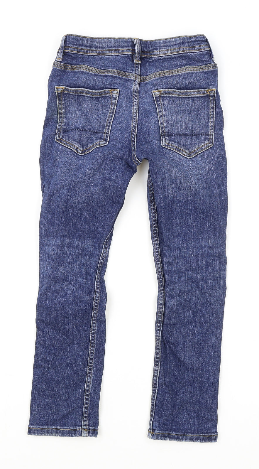 Matalan Boys Blue Cotton Skinny Jeans Size 7 Years L21 in Regular Zip - Distressed