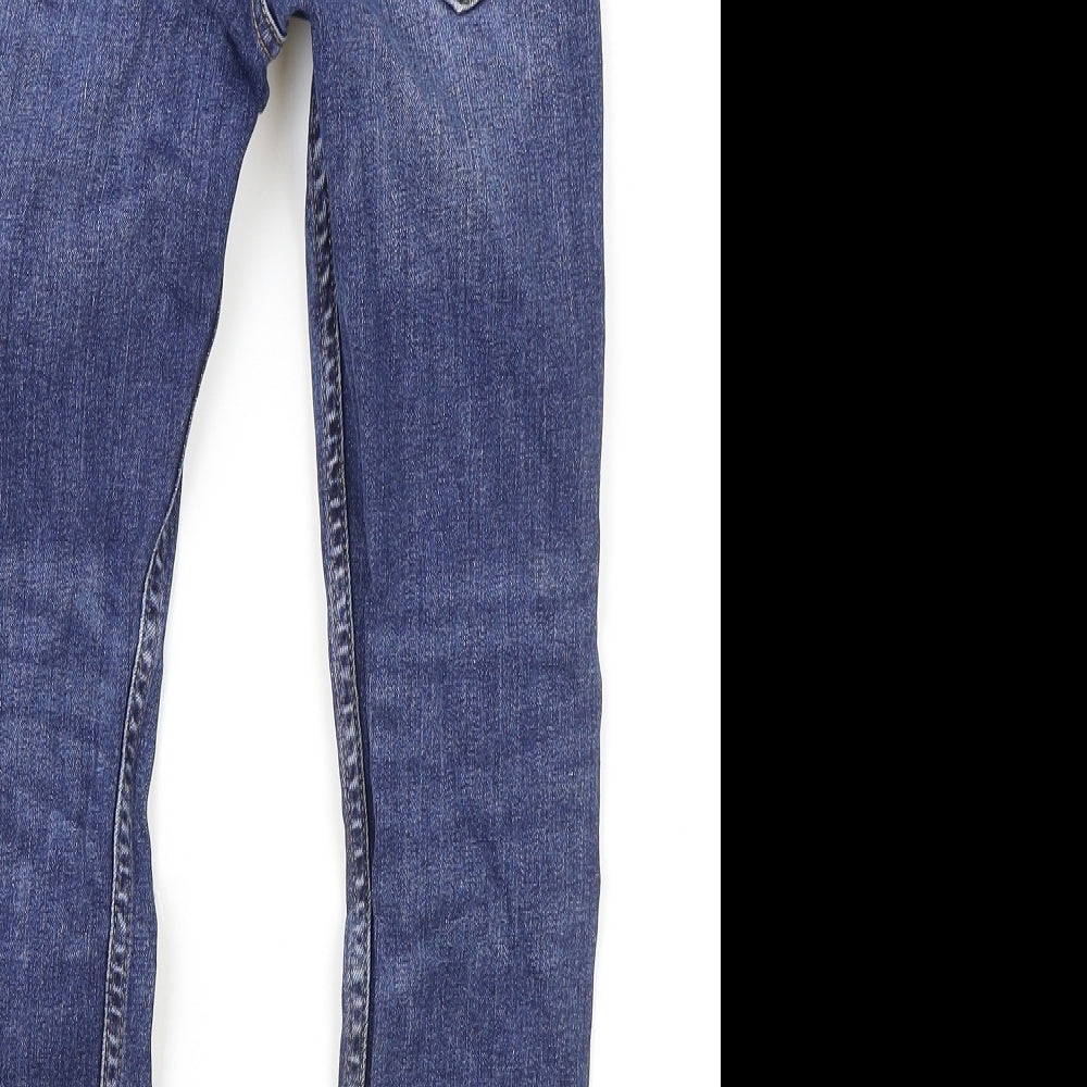 Matalan Boys Blue Cotton Skinny Jeans Size 7 Years L21 in Regular Zip - Distressed
