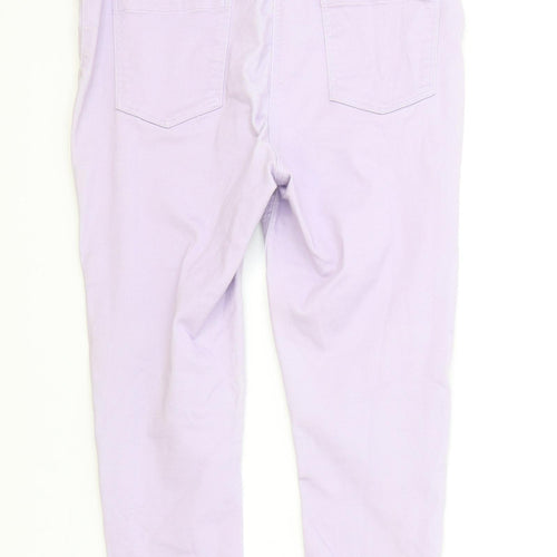 M&Co Womens Purple Cotton Skinny Jeans Size 12 L21 in Regular Zip