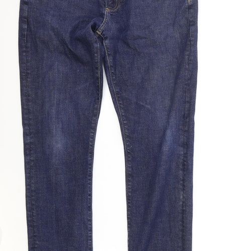 Gap Mens Blue Cotton Straight Jeans Size 32 in L32 in Regular Zip