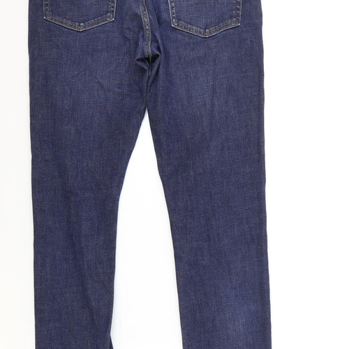 Gap Mens Blue Cotton Straight Jeans Size 32 in L32 in Regular Zip