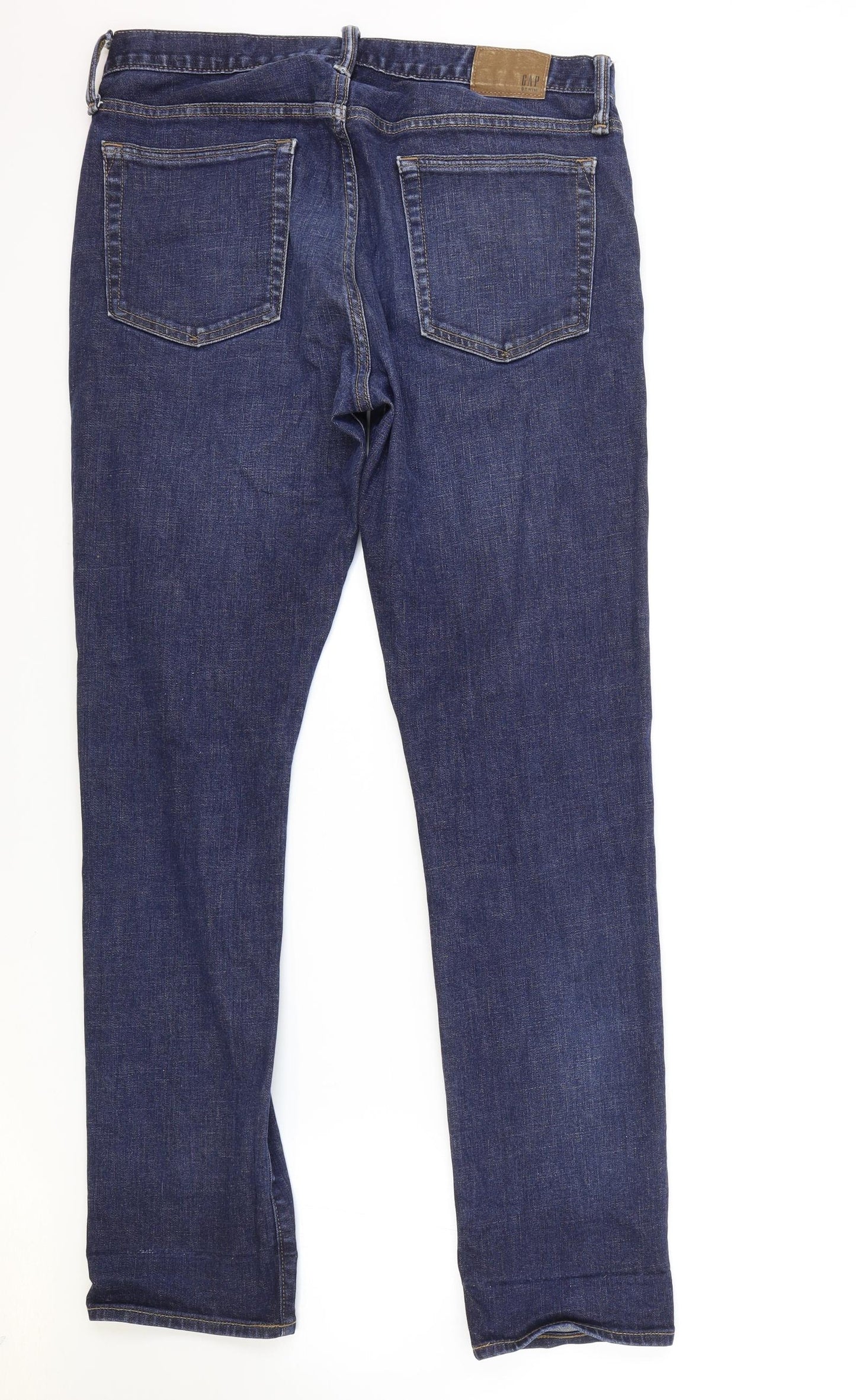 Gap Mens Blue Cotton Straight Jeans Size 32 in L32 in Regular Zip