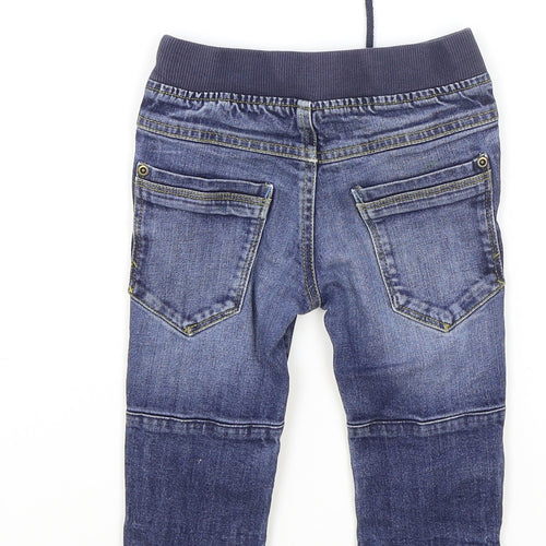 Waitrose Mini Boys Blue Cotton Jogger Jeans Size 12-18 Months Drawstring