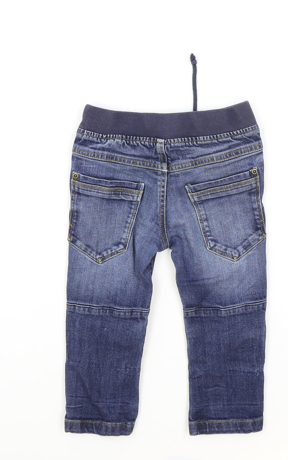 Waitrose Mini Boys Blue Cotton Jogger Jeans Size 12-18 Months Drawstring