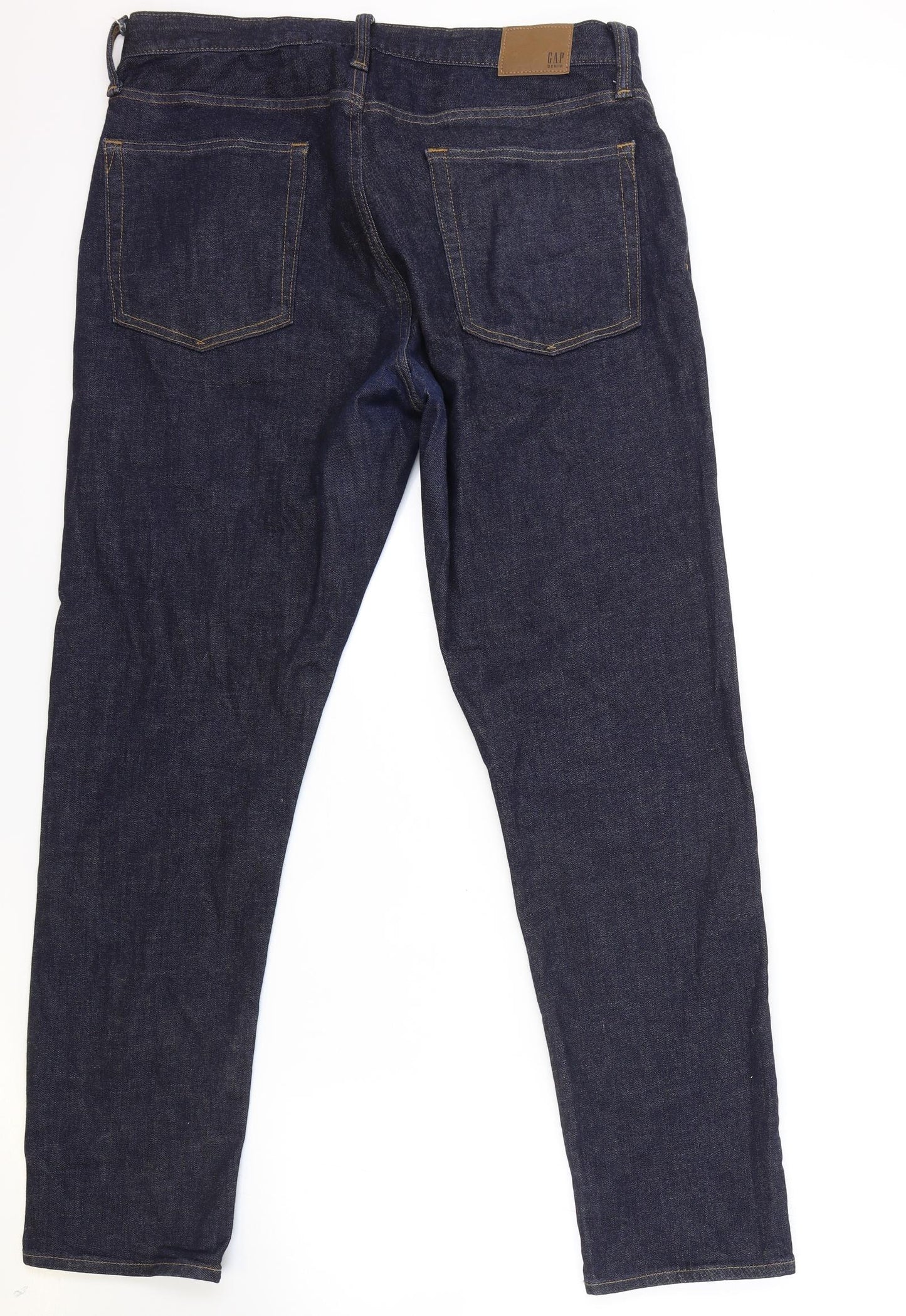 Gap Mens Blue Cotton Straight Jeans Size 34 L32 in Regular Zip