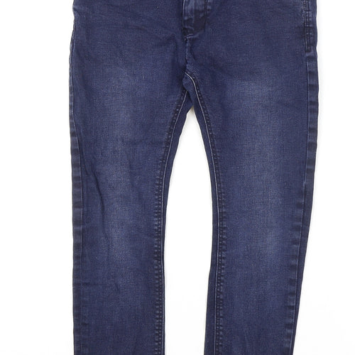 NEXT Girls Blue Cotton Skinny Jeans Size 13 Years L23 in Regular Zip