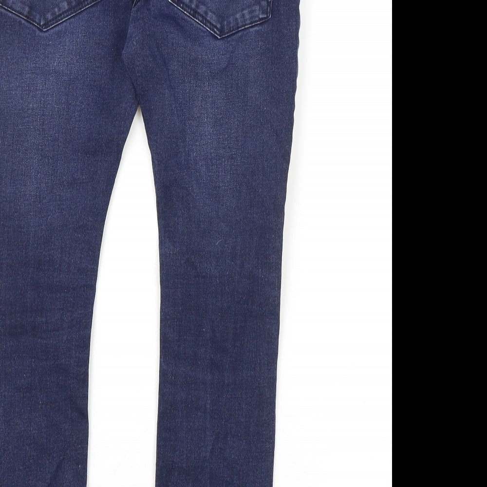 NEXT Girls Blue Cotton Skinny Jeans Size 13 Years L23 in Regular Zip