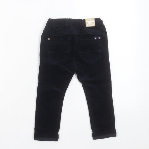 NEXT Boys Blue Cotton Capri Trousers Size 2 Years Regular Button