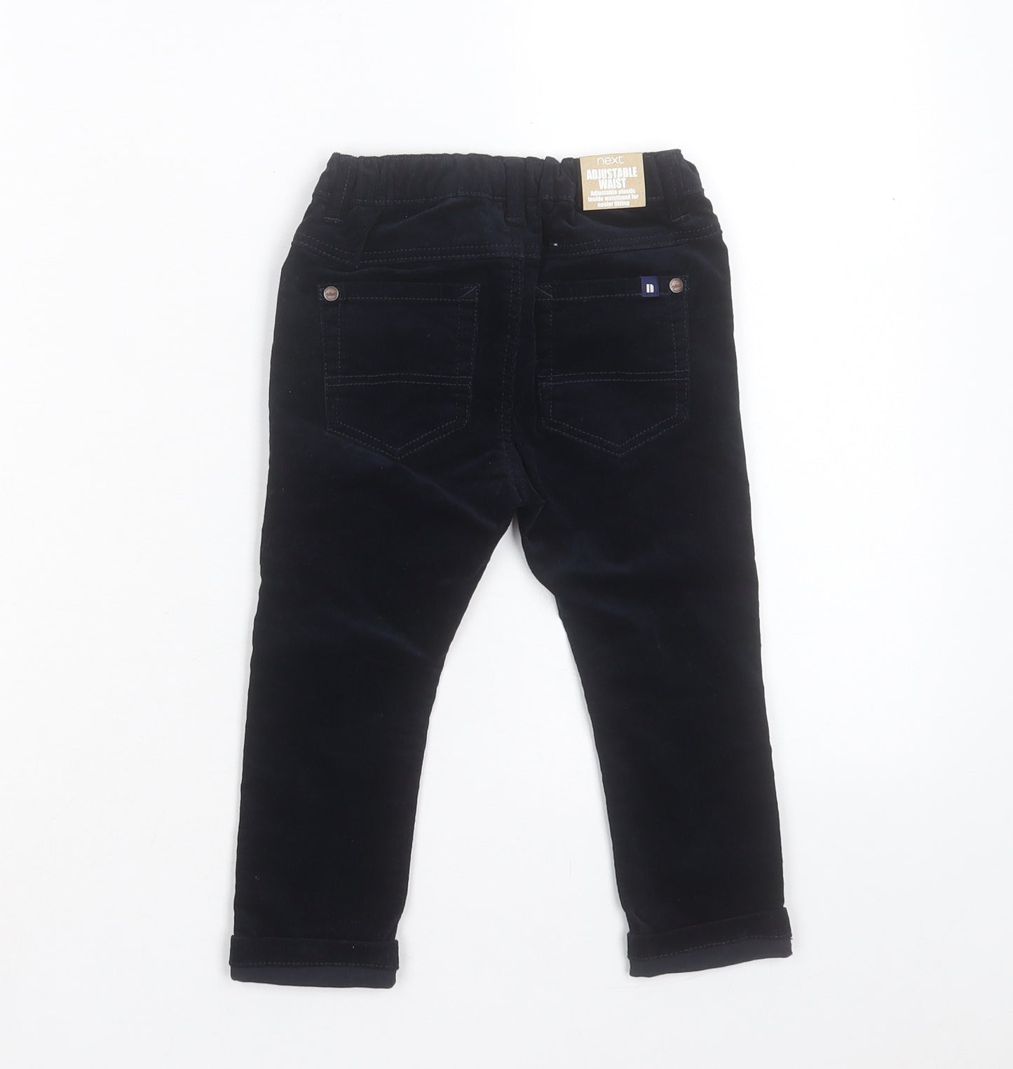 NEXT Boys Blue Cotton Capri Trousers Size 2 Years Regular Button