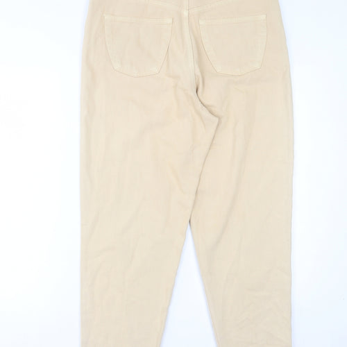 Universal Jeans Womens Beige Cotton Straight Jeans Size 12 L27 in Regular Button