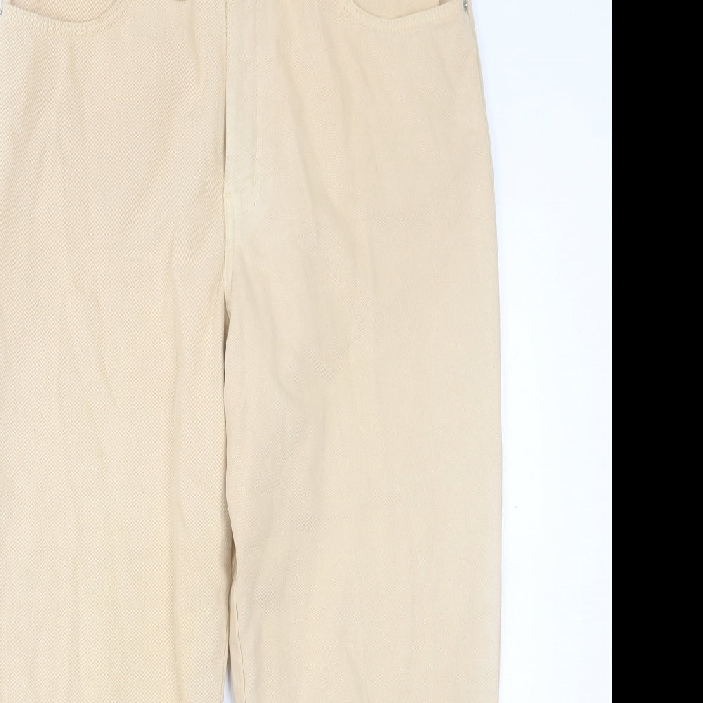 Universal Jeans Womens Beige Cotton Straight Jeans Size 12 L27 in Regular Button