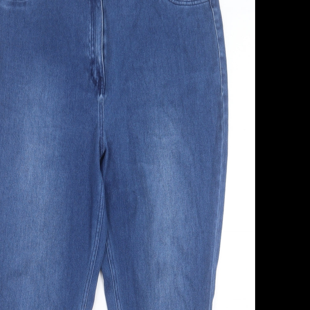 NEXT Womens Blue Cotton Jegging Trousers Size 20 L27 in Regular Button