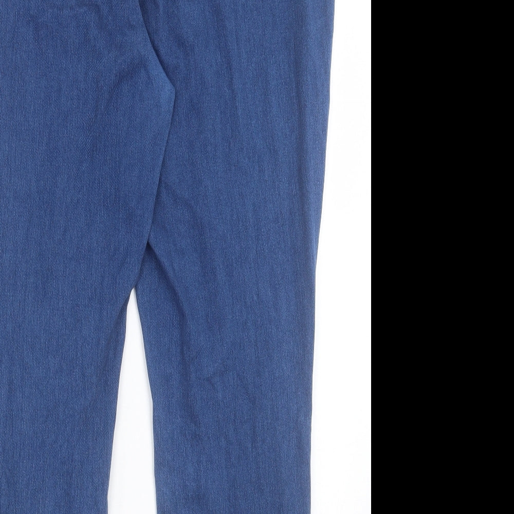 NEXT Womens Blue Cotton Jegging Trousers Size 20 L27 in Regular Button