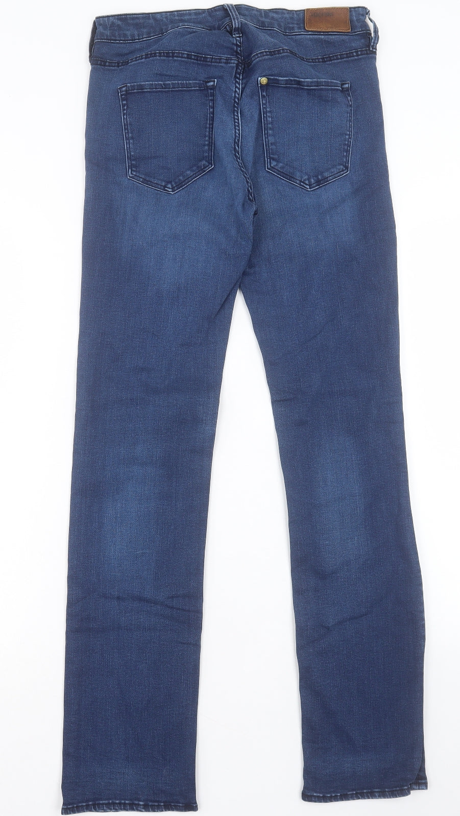 H&M Mens Blue Cotton Straight Jeans Size 30 in L32 in Regular Button