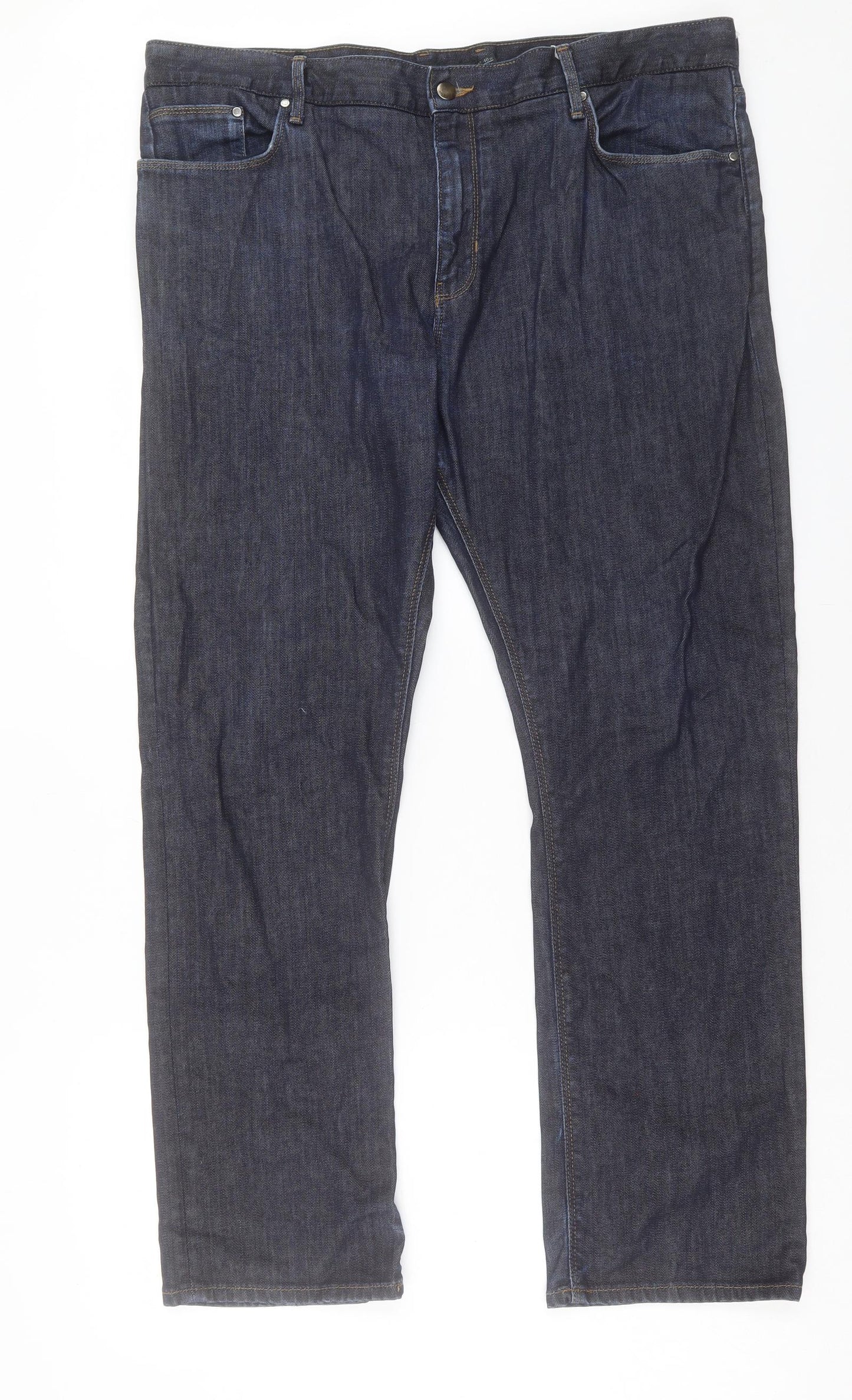 Autograph Mens Blue Cotton Straight Jeans Size 40 in L31 in Regular Button