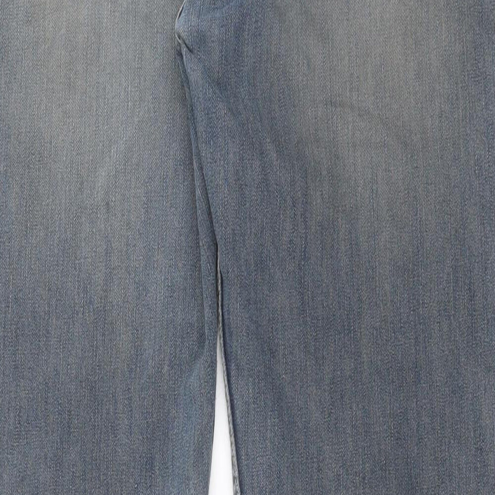 Blue Harbour Mens Blue Cotton Straight Jeans Size 40 in L31 in Regular Button