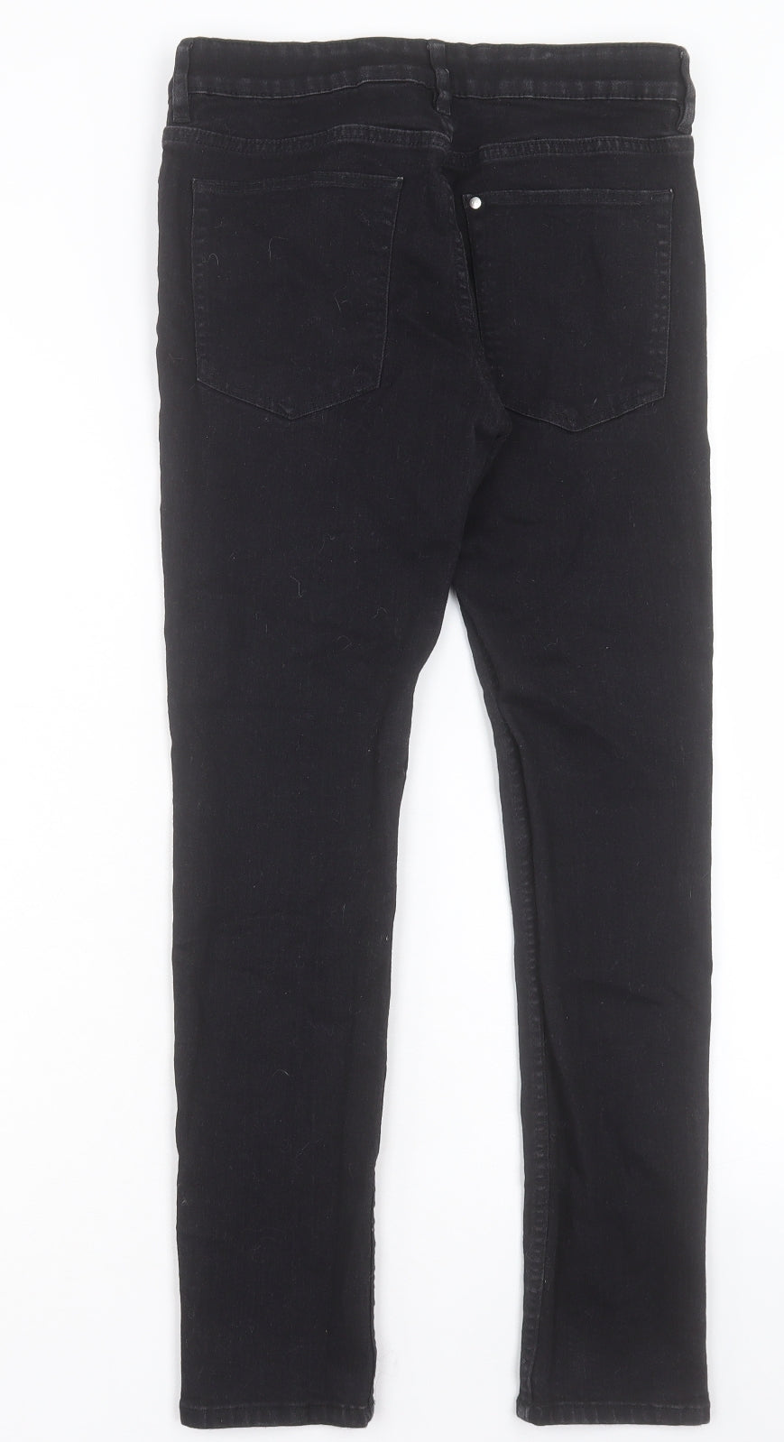 H&M Boys Black Cotton Skinny Jeans Size 11-12 Years Regular Button