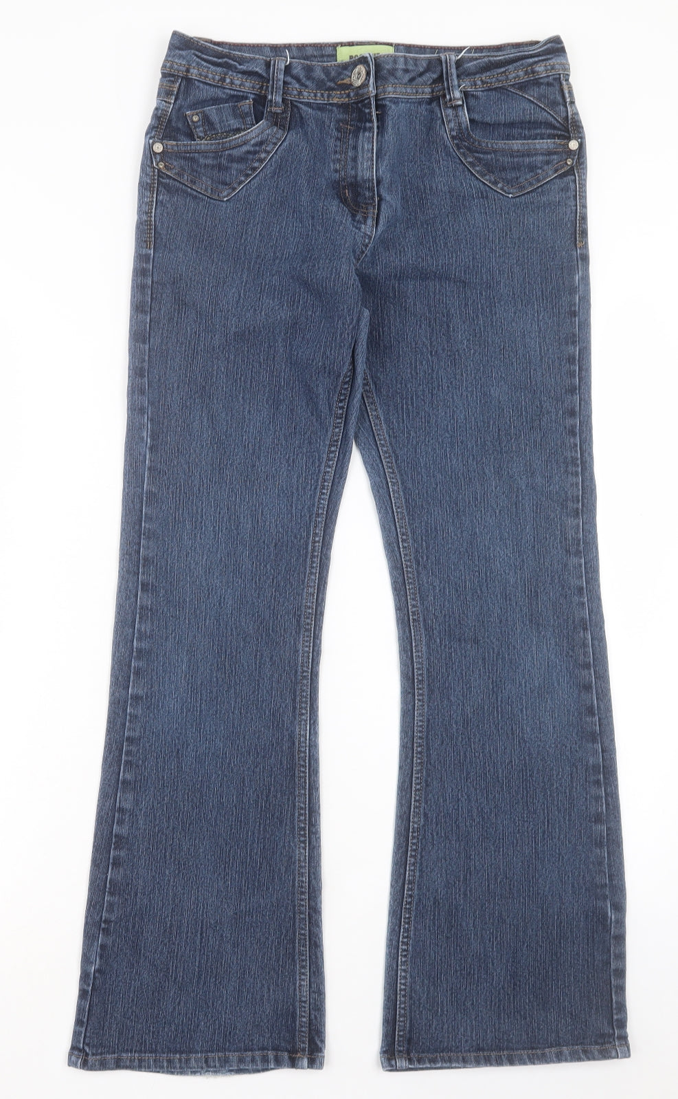 George Womens Blue Cotton Bootcut Jeans Size 10 L29 in Regular Button