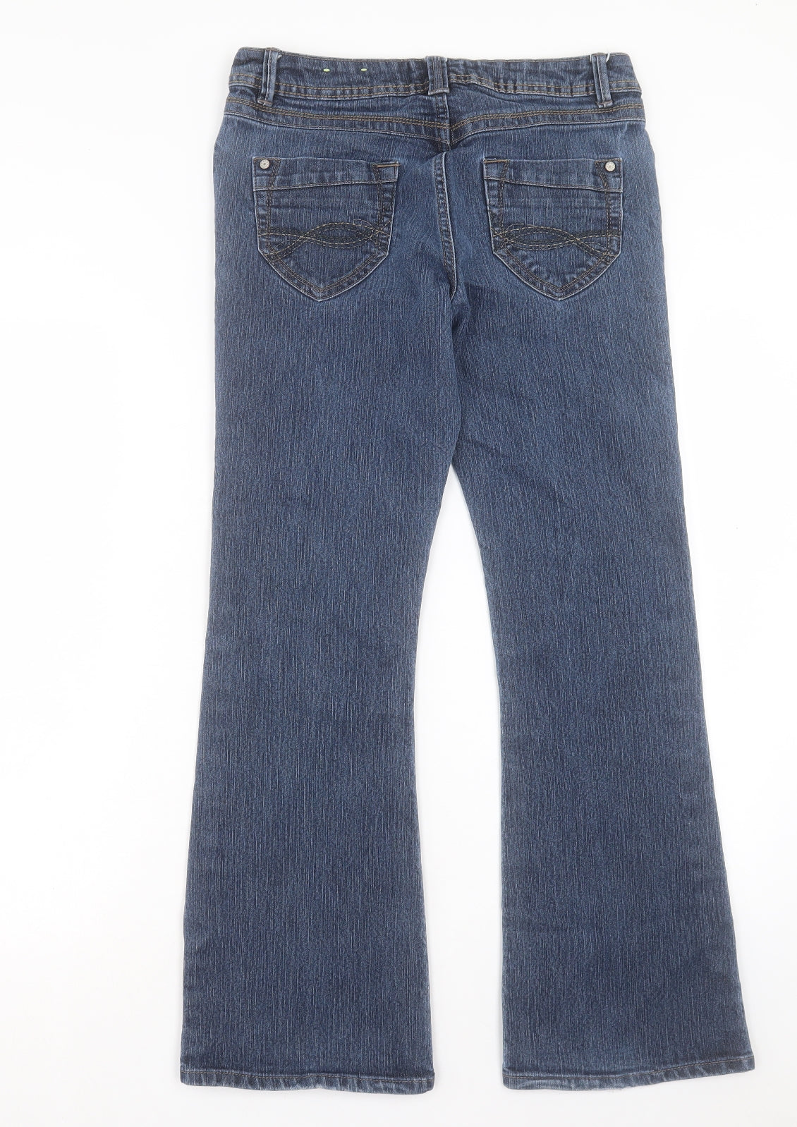 George Womens Blue Cotton Bootcut Jeans Size 10 L29 in Regular Button