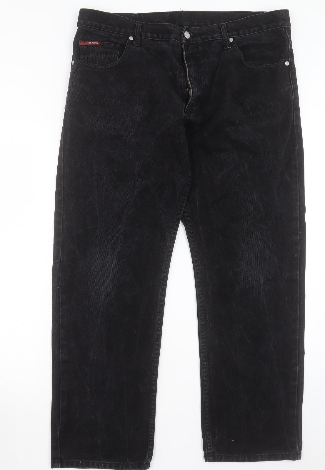 Lee Cooper Mens Black Cotton Straight Jeans Size 38 in L30 in Regular Button