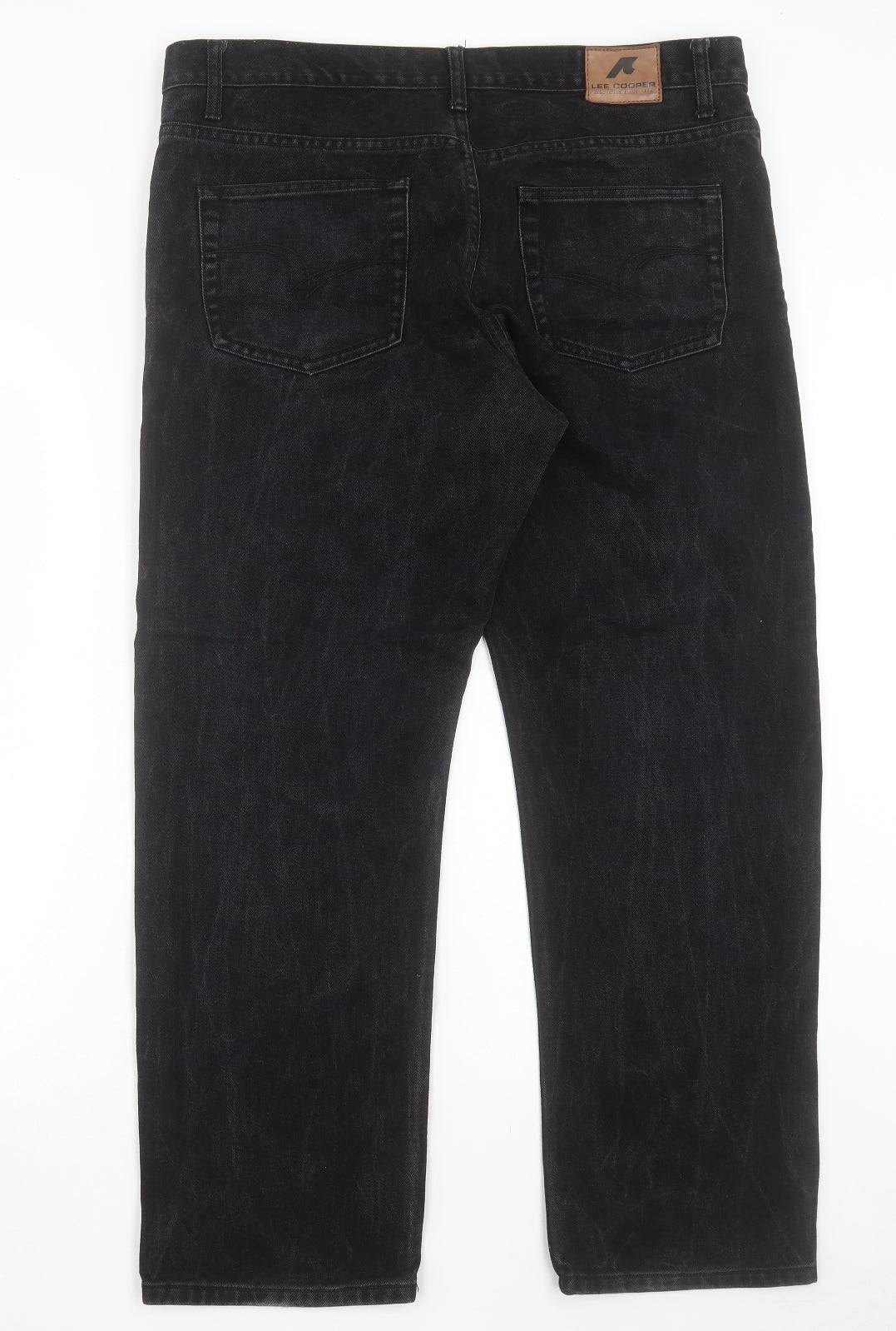 Lee Cooper Mens Black Cotton Straight Jeans Size 38 in L30 in Regular Button