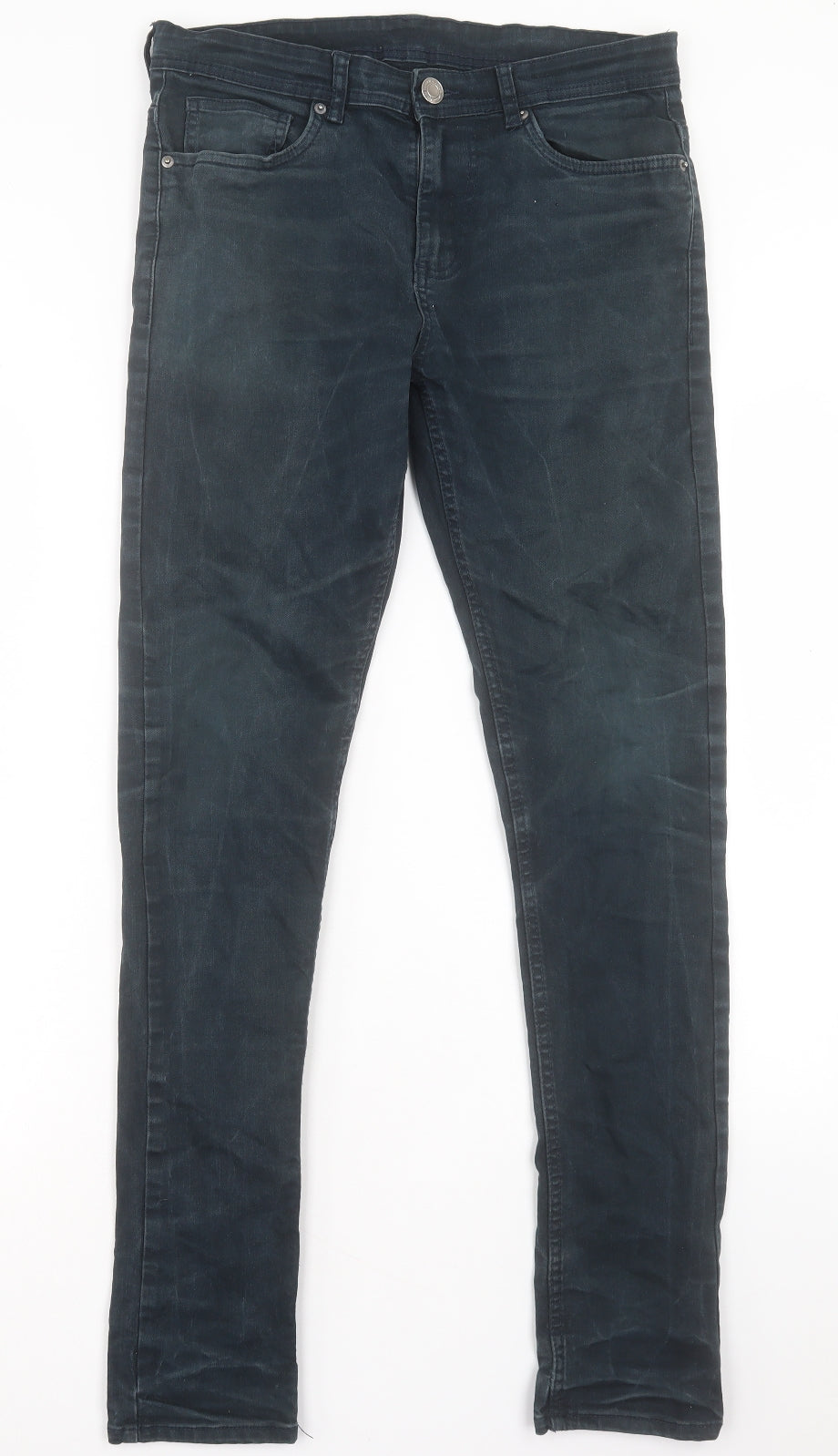 Denim & Co. Mens Blue Cotton Skinny Jeans Size 32 in L34 in Regular Button
